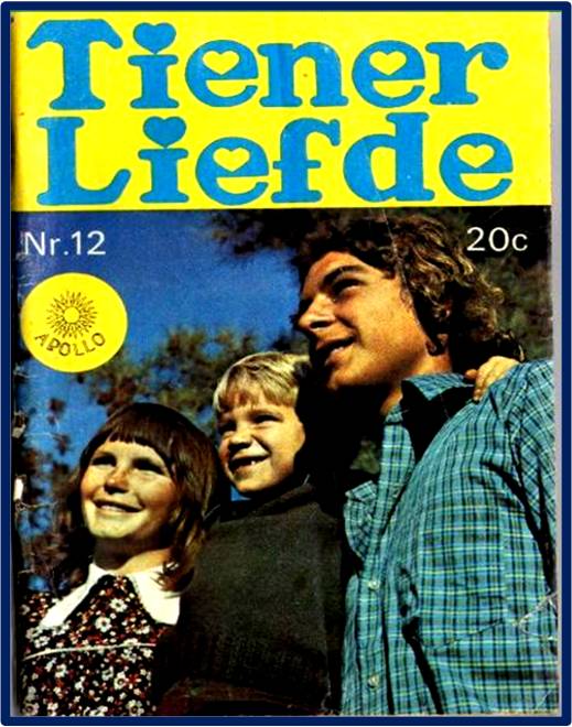 Oorspronklike voorblad van die Suid-Afrikaanse fotoverhaal-reeks Tiener Liefde (Liefde & Romanse, Afrikaans fotoverhaal) - Uitgegee deur Athenaeum/JRA Bailey